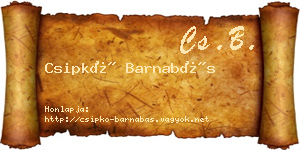 Csipkó Barnabás névjegykártya